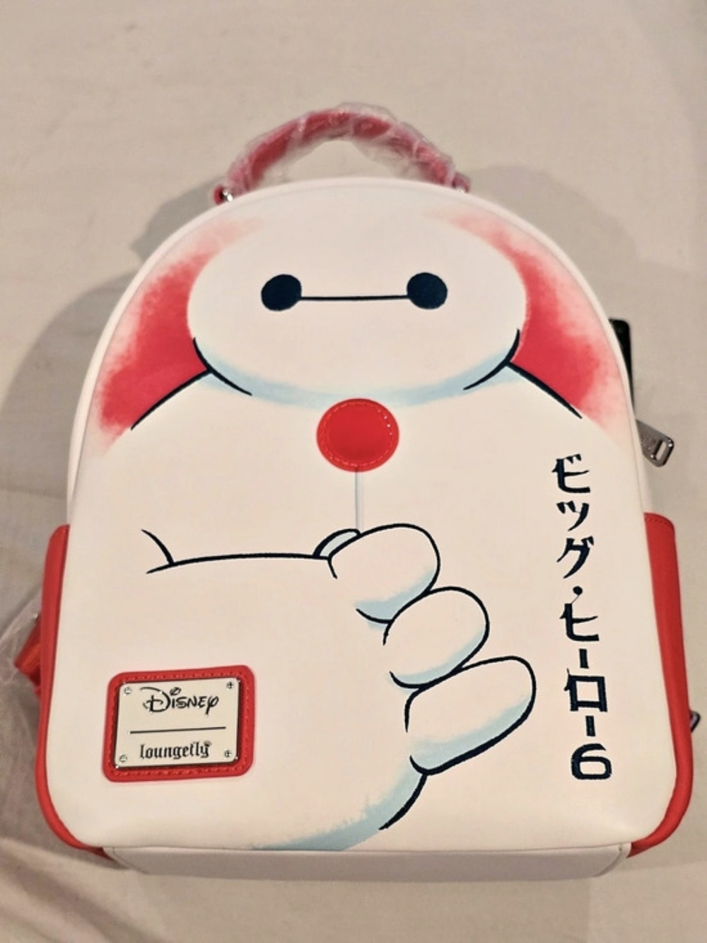 Loungefly Baymax Lollipop Big Hero 6 Mini Backpack And Cardholder White & Red